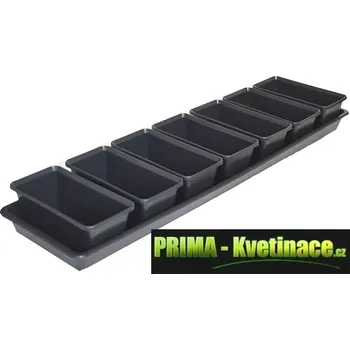 Květináč PLASTKON Sada 7 květináčů na bylinky s miskou – antracit