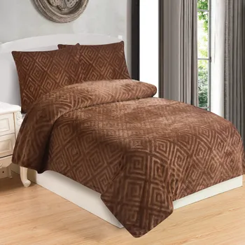 Povlečení JAHU Povlečení mikroplyš - AZTEK hnědá 140x200, 70x90cm
