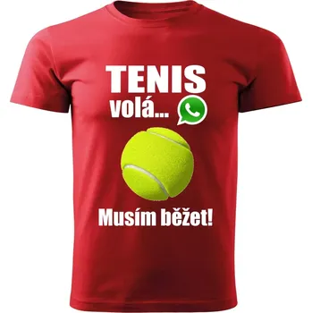 Dětské tričko Tenis volá musím běžet červené 134 ( dětské tričko tenis volá musím běžet)