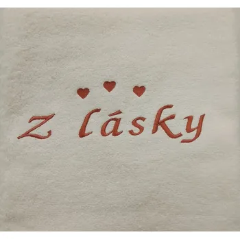 Ručník Froté ručník s výšivkou Z lásky 50x100 cm smetanová