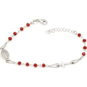 Náramek Dámský stříbrný náramek růženec 75291F 17-20cm