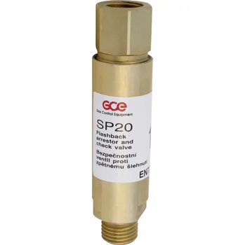 Plynová hadice GCE Chotěboř Pojistka proti zpětnému šlehnutí SP20 - varianty typ RV: Kyslík, připojení: G 1/4"