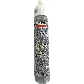 Speciální výtvarná barva Pentart - glitter pen 30 ml Barvy Pentart: stříbrná
