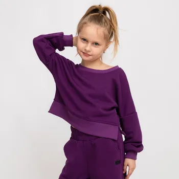 Dívčí mikina Dětská fialová crop top mikina Velikost: 110/116