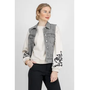 Dámská vesta Vero Moda dámská džínová vesta Zorica šedá Velikost: M