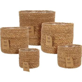 umělá květina Květník bambus, mořská tráva 5 ks set, válec, přírodní 120x100mm 140x120mm 160x140mm 180x160mm 200x180mm