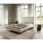 DELIFE Čalouněná postel Nayara 140x200 cm bouclé krémovo-bílá