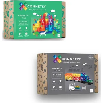 ostatní stavebnice Connetix Tiles Magnetická stavebnice (102 ks) + Transport (50 ks)