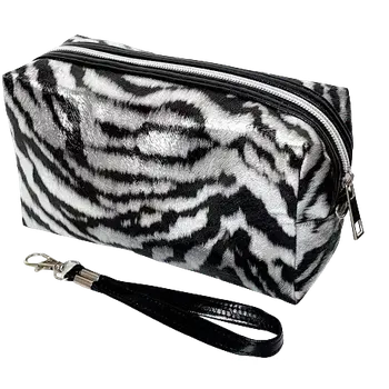 Kosmetická taška Kosmetická taštička - etue- stříbrnočerná