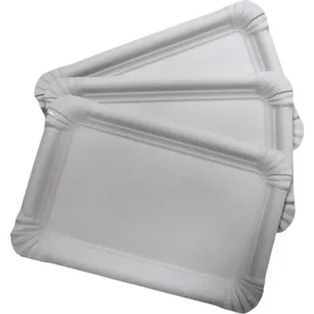 Jednorázové nádobí Tácek papírový bílý 16 x 23 cm 100 ks