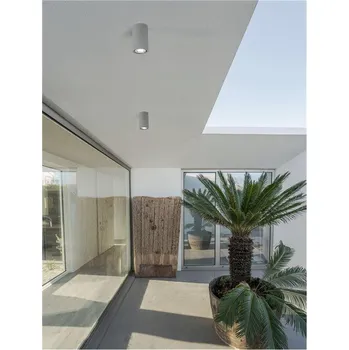 NOVALUCE Venkovní stropní svítidlo EMILE šedý beton skleněný difuzor LED 5W 3000K 120-230V IP65 - NOVA LUCE