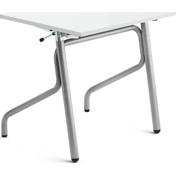 Školní lavice ADJUST, výškově nastavitelná, 700x600 mm, HPL deska tlumící hluk, bílá, stříbrná