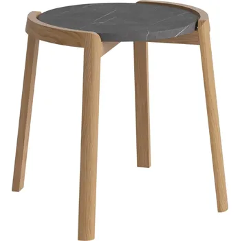Konferenční stolek Bolia Tmavě šedý mramorový konferenční stolek Mix 46 cm s dubovou podnoží