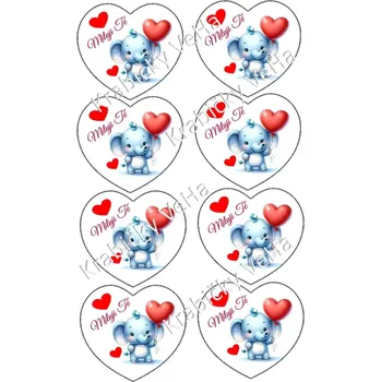 Jedlá dekorace na dort Fondánový list A4 motiv "Srdíčka z lásky" na vykrajovátko 8x7,5 cm