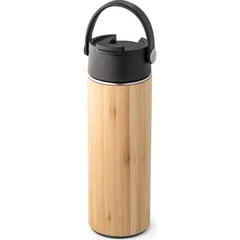Termohrnek STRICKER Termoska z bambusu, nerezové oceli a PP LAVER Barva: černá