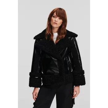 BUNDA KARL LAGERFELD FAUX SHEARLING JACKET BLACK