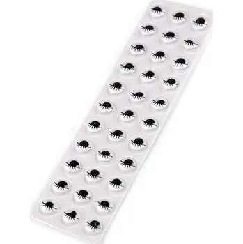 Samolepicí oči pohyblivé s řasami Ø10 a 12 mm, malé, 1 (Ø10 mm) černá