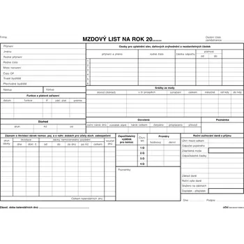 Tiskopis Tiskárna AKORD Chomutov Mzdový a osobní list 1 ks