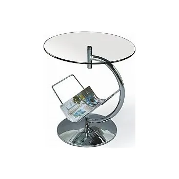 Konferenční stolek Elegantní skleněný konferenční stolek ALMA s chromovými prvky 45x58 cm Varianta: sklo bezbarwne