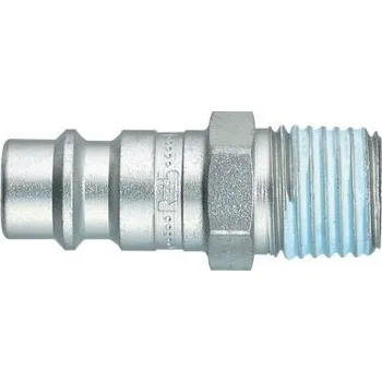 Pneumatická rychlospojka, Zinkovaná ocel, přípojka se závitem: BSPT 1/4 Male Vnější závit Legris Evropský, Profil