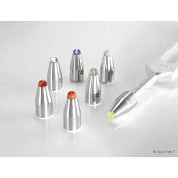 Klangschwingung, Německo Čakrová sada - 6mm - akupunkturní koncovky Průměr patky ladičky: 8mm - běžná hliníková ladička