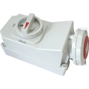 Elektrická zásuvka Tracon TICS-1152R Nástěnná průmyslová zásuvkas mechanickým blokováním 16A, 400V, 3P+N+E, 6h, IP67 (Tracon TICS-1152R)