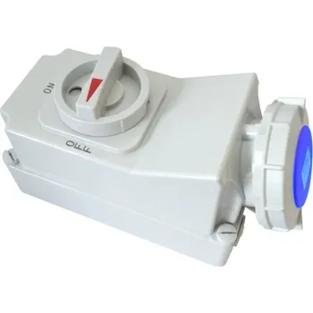 Elektrická zásuvka Tracon TICS-1132R Nástěnná průmyslová zásuvka s mechanickým blokováním 16A, 230V, 2P+E, 6h, IP67 (Tracon TICS-1132R)