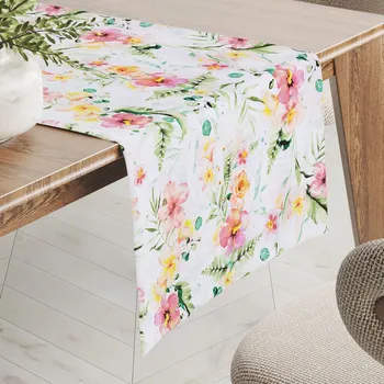 ubrus Bavlněný běhoun na stůl Sandra SA-283 Havajské květy 20x180 cm