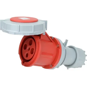 Elektrická zásuvka Tracon TICS-234 Spojovací průmyslová zásuvka, s přech.se zvýšeným krytím 63A, 400V, 3P+E, 6h, IP67 (Tracon TICS-234)