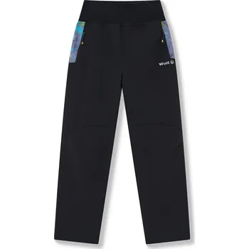 Chlapecké kalhoty Chlapecké softshellové kalhoty - Wolf B2582, černá / graffiti Barva: Černá, Velikost: 116