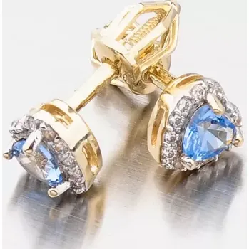 Náušnice Dámské náušnice žluté zlato 585 zirkon 52GZ-8015ZMB-SR