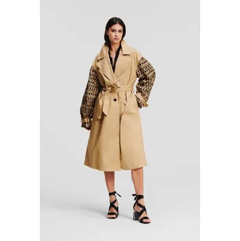 Dámský kabát KABÁT KARL LAGERFELD EMBROIDERY COAT BEIGE
