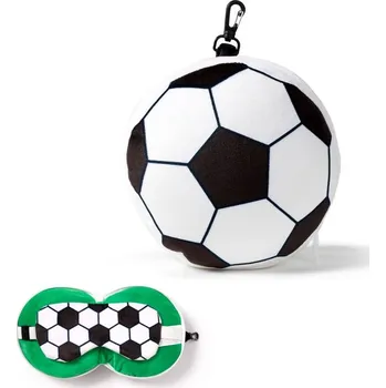 Dekorativní polštářek Malý polštářek s maskou na oči - Fotbalový míč (Cestovní polštářek s maskou na oči - Fotbalový míč)