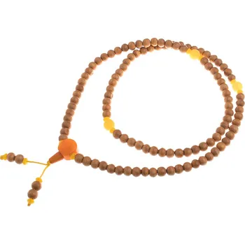 Náhrdelník BAZAR Dřevěný náhrdelník s přívěškem hnědý