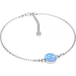 Stříbrný náramek se světle modrým opálem