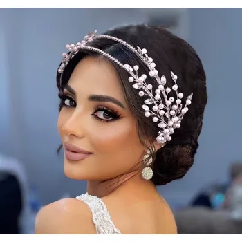 Čelenka B-TOP Čelenka do vlasů s perlovými větvičkami - postříbřená