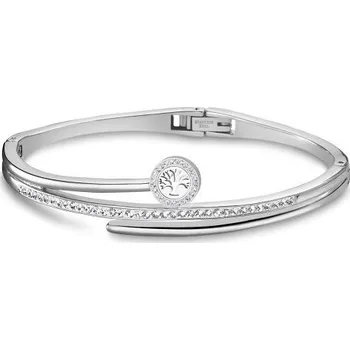 Náramek Dámský pevný ocelový náramek strom života a zirkony Lotus Style | Elegantní design | Snadné zapínání | Ověřeno 1000+ zákazníky | Náramek pro ženy | Dámské šperky | ROMERO chirurgická ocel, zirkony