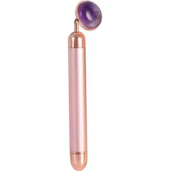 Masážní přístroj Palsar 7 Jade Roller Massager Electric Pink Handle and Amethyst Jade - Elektrické masážítko na obličej s minerálem