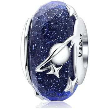 Přívěsek B-TOP Skleněný korálek VESMÍR - STŘÍBRO 925