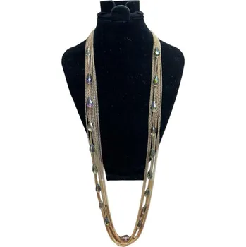 Náhrdelník BAZAR-Metal Náhrdelník - Zlaté řetízky s kapkami