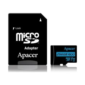 Paměťová karta Apacer paměťová karta Secure Digital Card V30, 256GB, micro SDXC, AP256GMCSX10U7-R, UHS-I U3 (Class 10) V30, s adaptérem