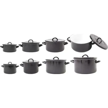 Hrnec Olymp Beryl Sada smaltovaného nádobí černý