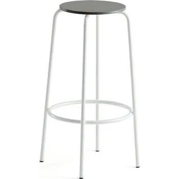 Barová židle Barová židle TIMMY, výška 730 mm, bílé nohy, tmavě šedý sedák