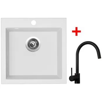 Kuchyňský dřez Sinks VIVA 455 Milk + Vitalia černá matná