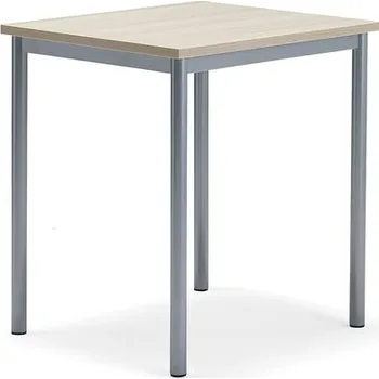 Jídelní stůl Stůl BORÅS PLUS, 700x600x760 mm, stříbrné nohy, HPL deska, jasan