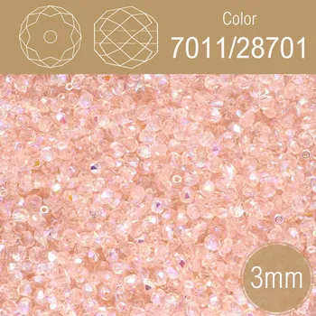 Korálek Korálky BROUŠENÉ 3mm. Barva 7011/28701. Balení 150Ks.