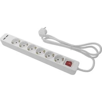 Prodlužovací kabel 5m 6 Socket Schuko Power strip, 250 V
