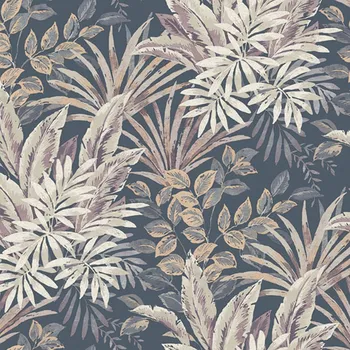 Tapeta Vliesová tapeta na zeď, modrá, listy, TJ3212, Finest Selection, Vavex