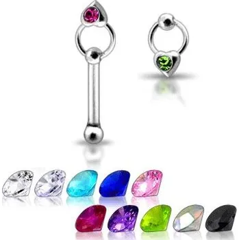 Piercing Šperky4U Stříbrný piercing do nosu - srdíčko - N01039-G