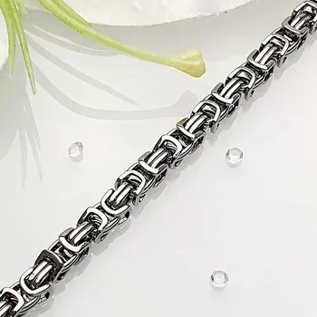 Náramek RB-nakuplevne Náramek pánský - ocel stříbrná 215 mm